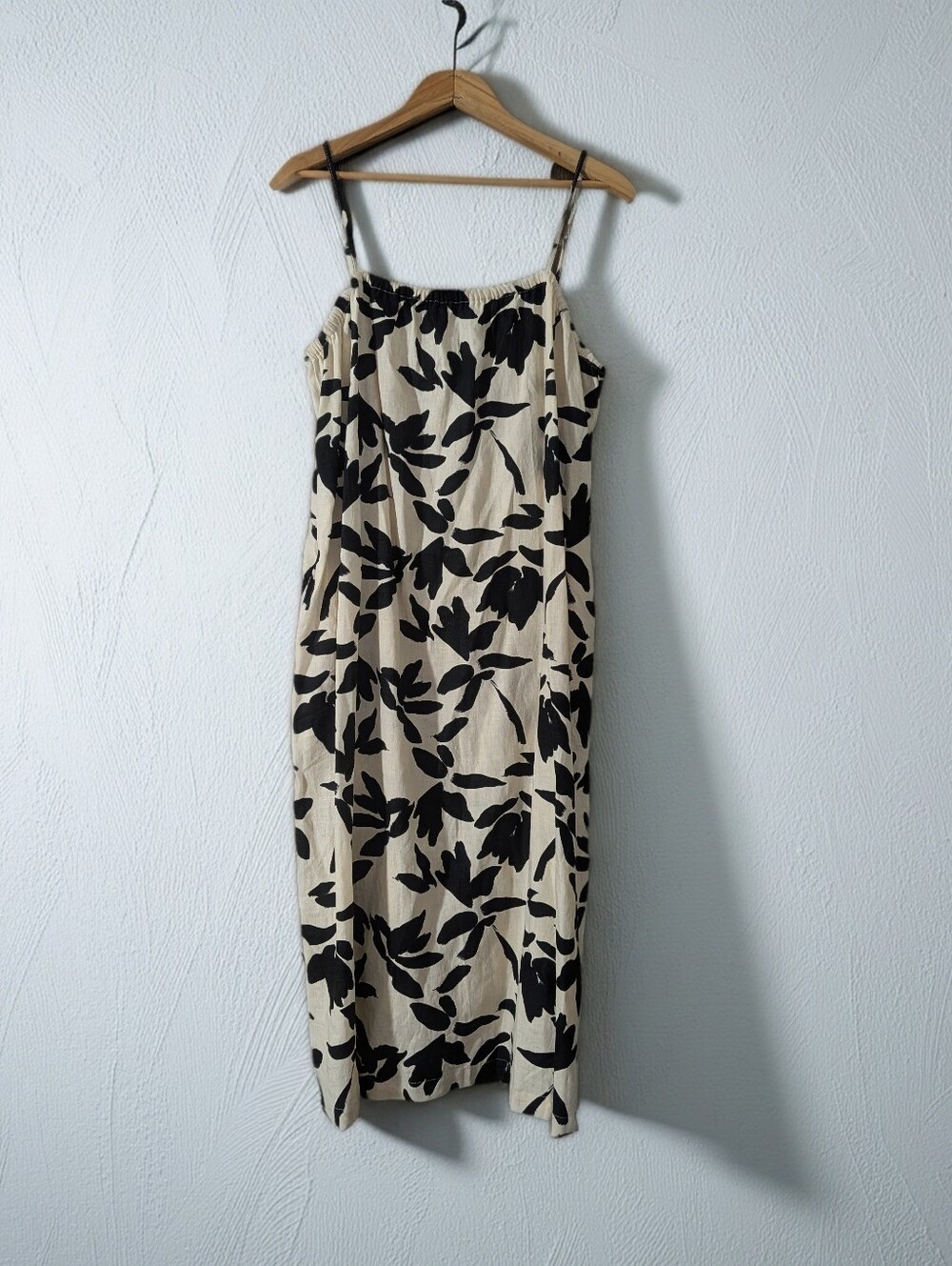 a new day Cream Midi Dress with Black Floral Print